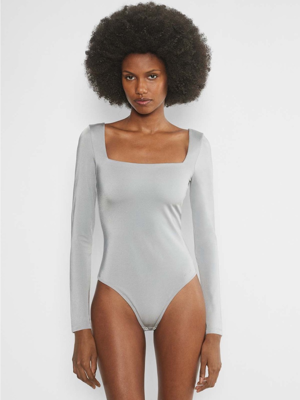 Aritzia Contour Metallic Square Longsleeve Bodysuit